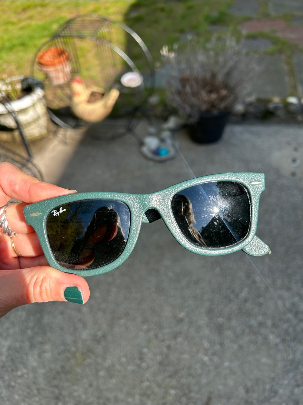 Ray-Ban Wayfarer Sunglasses in Textured Green